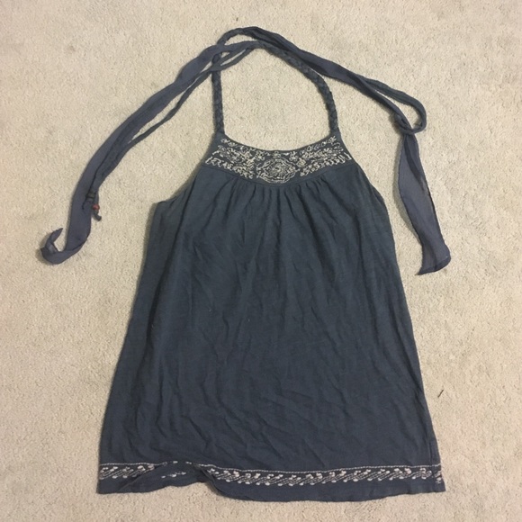 Embroidered Halter Top