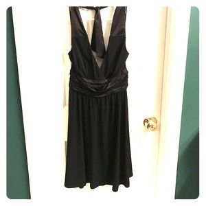 Max & Cloe Halter dress, Black with Satin Detail!
