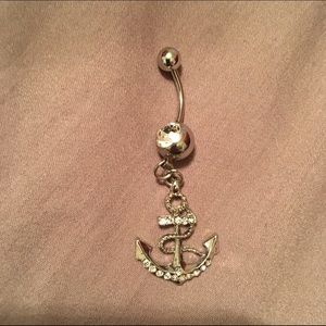Anchor rhinestone belly ring!!