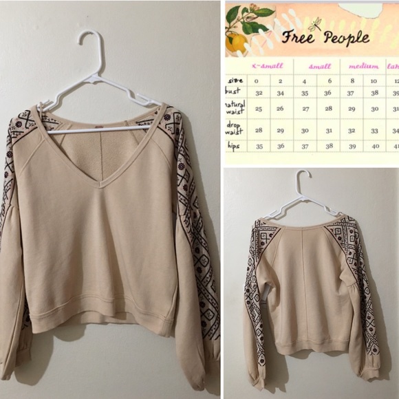Free People Casual Cotton Cropped Pullover #134-12 - Picture 4 of 4