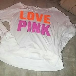 White bling pink longsleeve