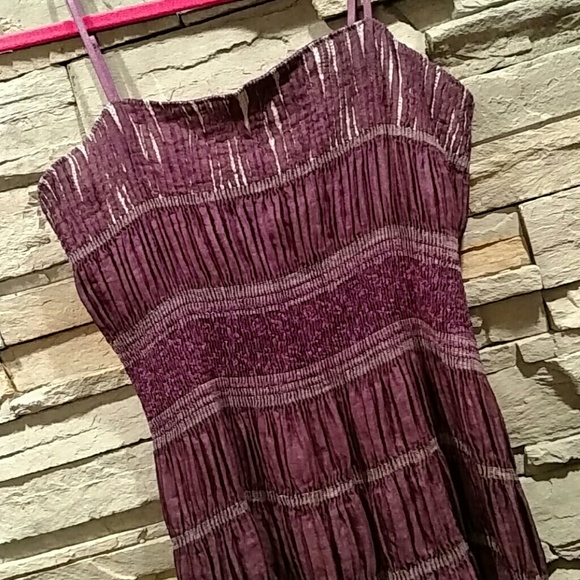 Purple Spegetti Strap , Rouching Dress by Max Stud