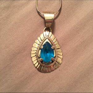 Aquamarine handmade sterling silver pendant!!