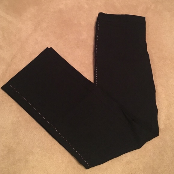 Anthropologie wide leg pants, pink accent stitch
