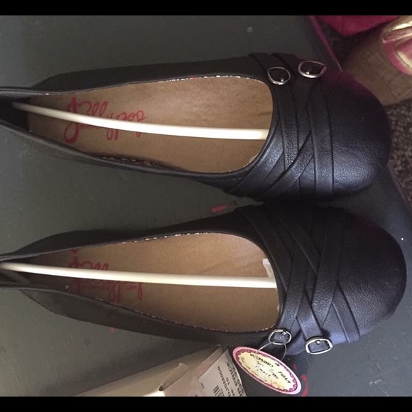 Black Jelly Pop Black Flats size 10