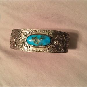 Turquoise and sterling silver cuff!!