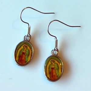 Hand Crafted Virgin of Guadalupe Earrings Mary