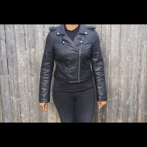 Black Vegan Leather Jacket (Brand: Blanc Noir)