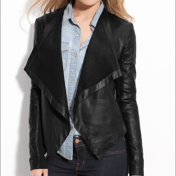 Hinge Jackets & Blazers - *Draped Leather Jacket