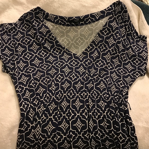 Navy & white patterned Tart knit dress