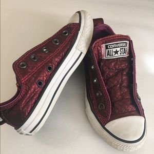 SALE: Big kids pink metallic Converse All Stars