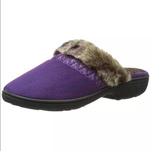 SZ S ONLY! Isotoner Purple Microsuede Slippers! NEW!