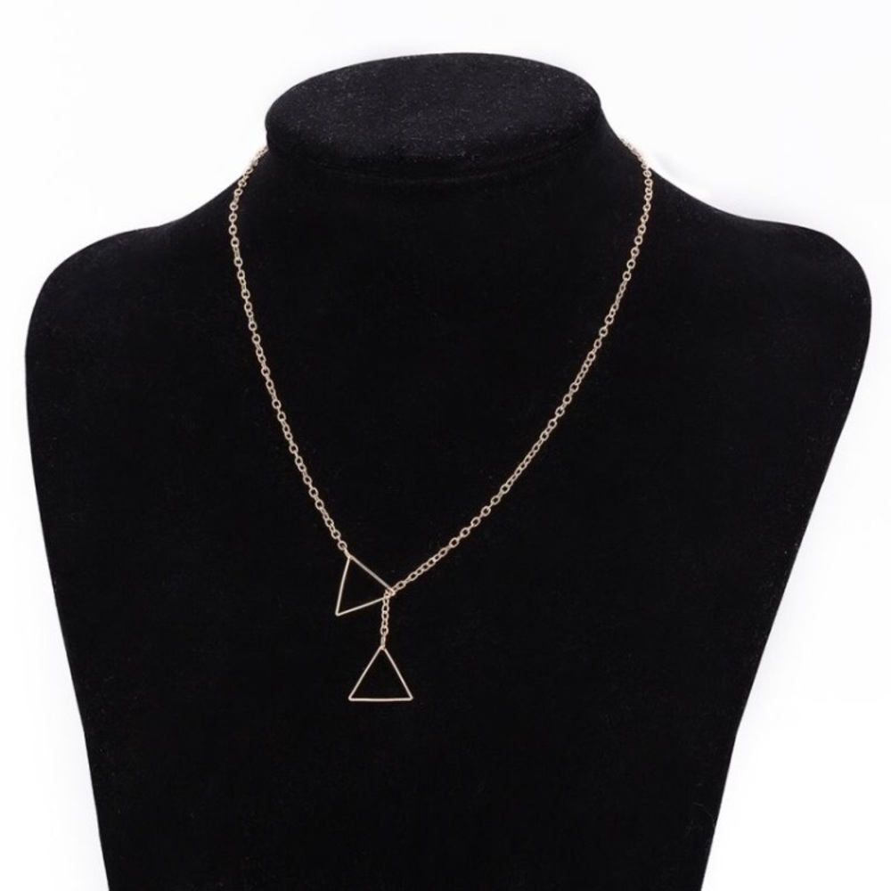 ‼️ 5 for $25 ‼️Meg Double Triangle Necklace - Picture 3 of 4