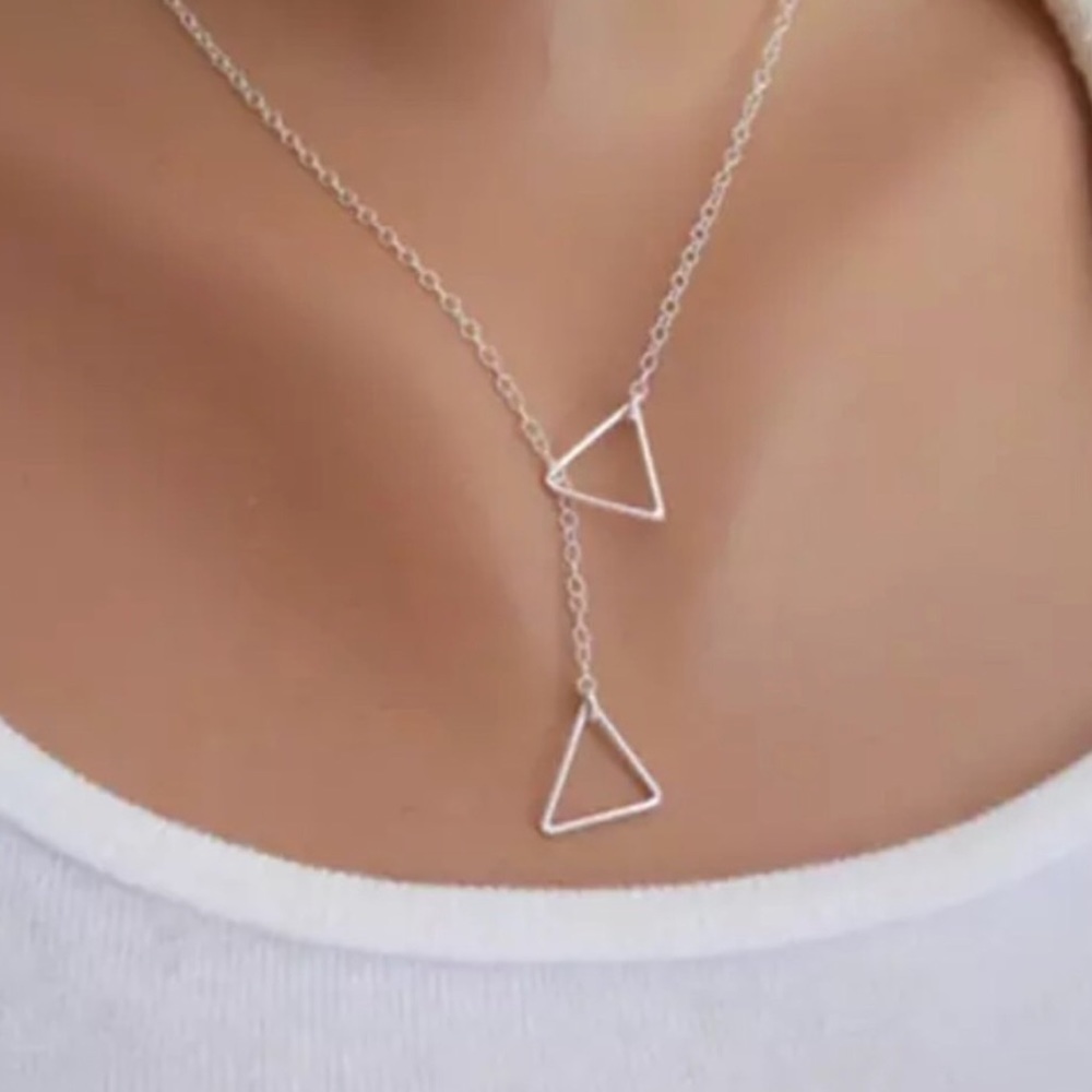 ‼️ 5 for $25 ‼️Meg Double Triangle Necklace