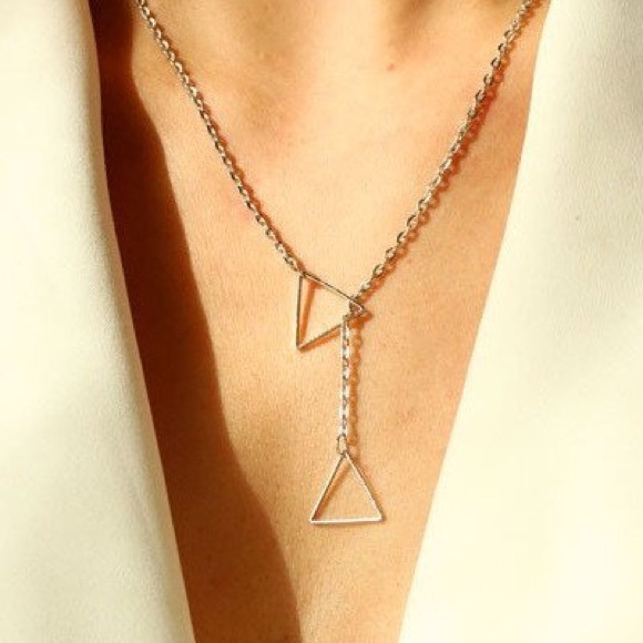 ‼️ 5 for $25 ‼️Meg Double Triangle Necklace - Picture 2 of 4