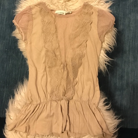 DKNY Jeans Lace Peplum Top