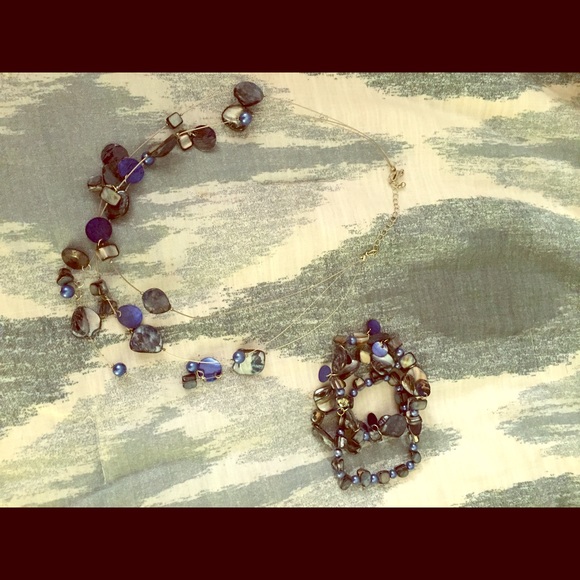 Necklace and layered bracelet set