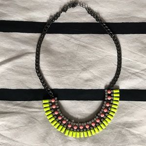 Neon yellow and neon pink statement necklace