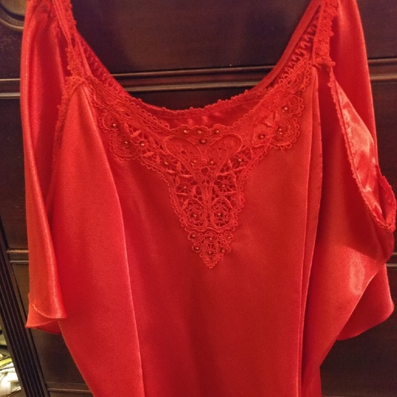 Red tap pants shift top sleep set xl