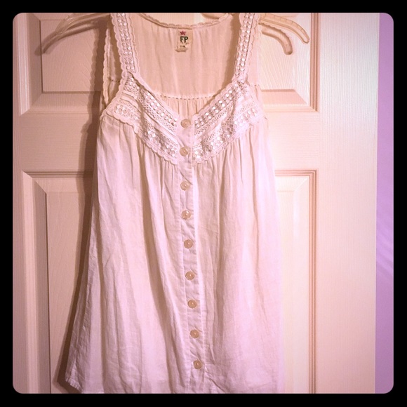 Free People white button down tank top
