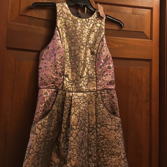 ASOS Galatic Silver Metallic Racer Dress Prom - Picture 4 of 4