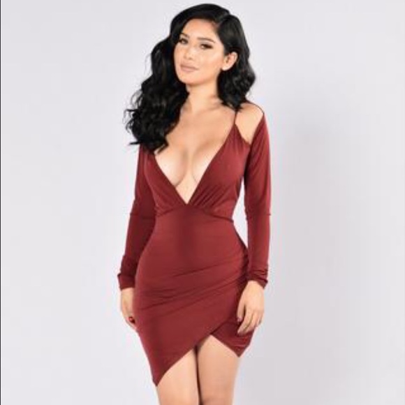 Wine Wrap Dress - Picture 1 of 5