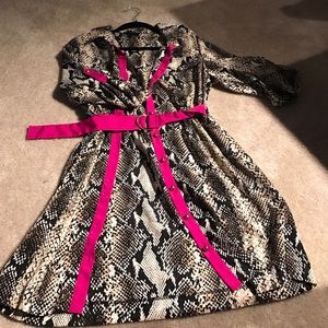 Snake print shirt dress