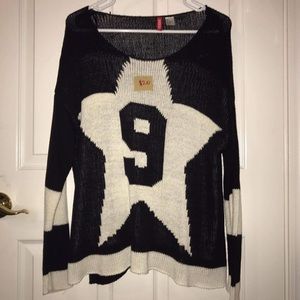 Black and white knit sweater (fits a large)