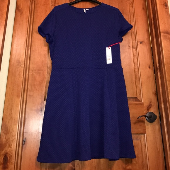 Short Sleeve Navy Blue Dress