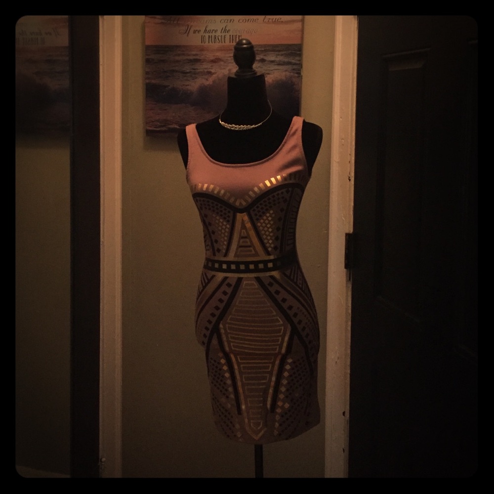 Aztec pattern mini dress