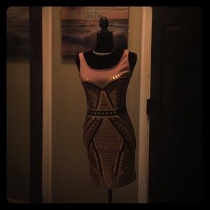Aztec pattern mini dress