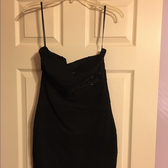 La Rok black strapless banded mini dress - Picture 3 of 4
