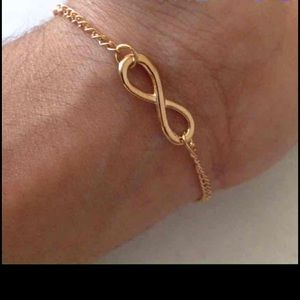 Zinc alloy metal infinity bracelet