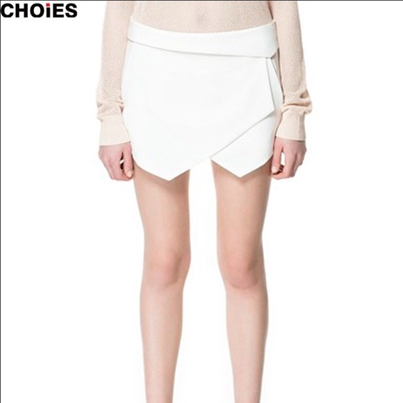 White asymmetrical skort