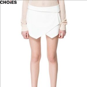 White asymmetrical skort