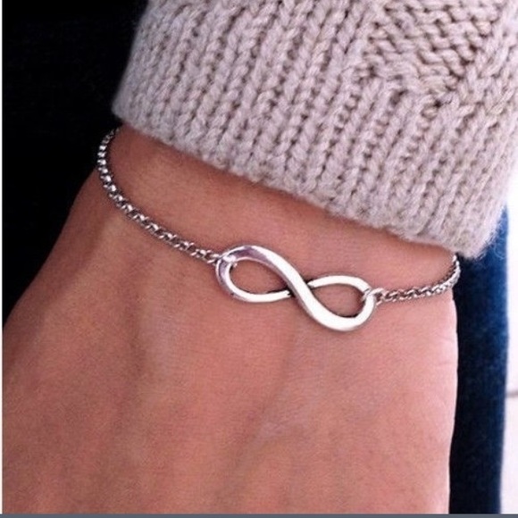 Zinc alloy metal infinity bracelet