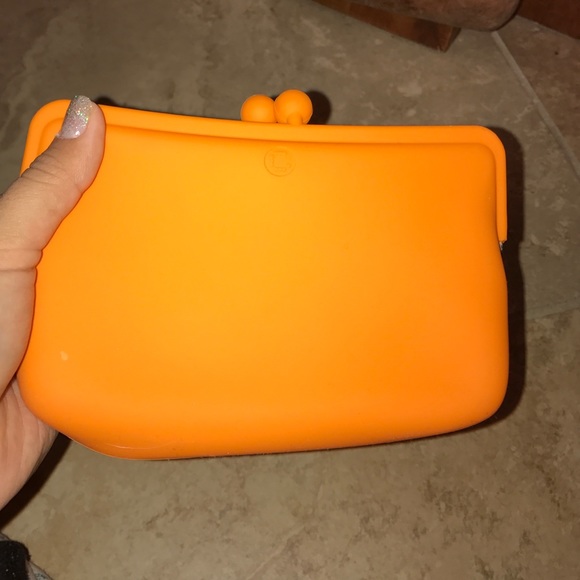Orange Rubber Wallet