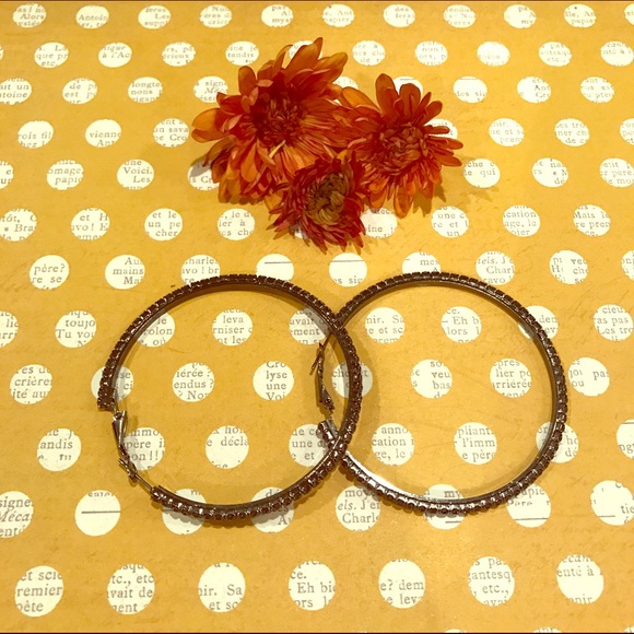 Hoop Black Diamond Earrings.