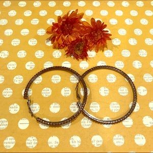 Hoop Black Diamond Earrings.