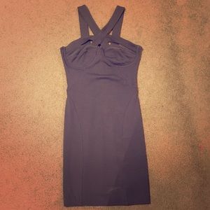 Charcoal cross strap mini dress