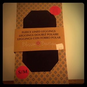 Black Size S/M Fleeced Lined Leggings