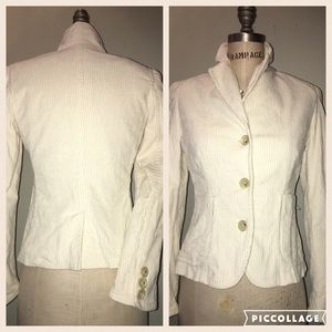 Banana Republic white corduroy fitted blazer