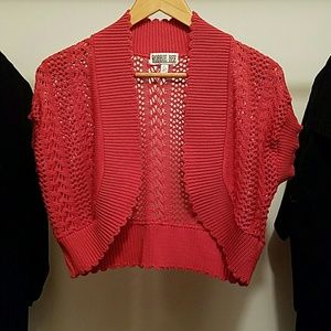 Coral Cartigan, crop cut