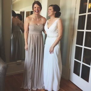 Lulus Strapless Taupe Dress