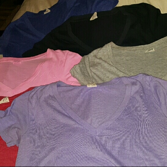Victorias Secret pink v neck tee shirts lot of 8