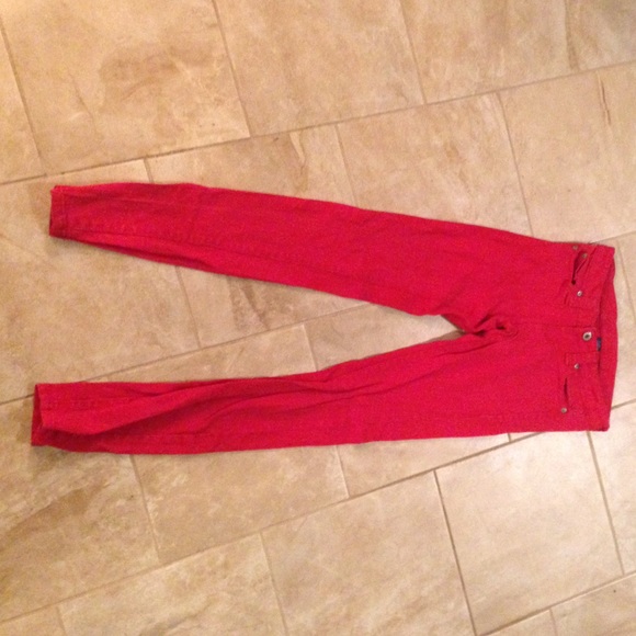 I am selling red long jeans.
