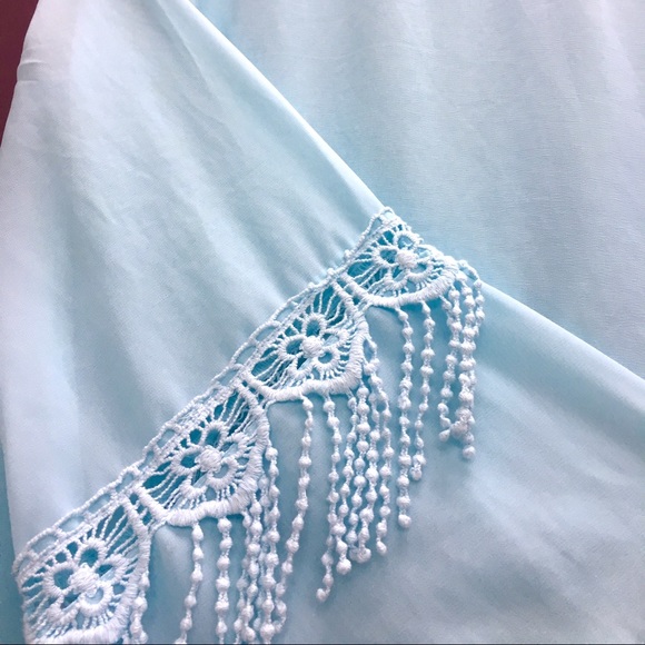 Sheer Blue Peasant Top - Picture 4 of 4