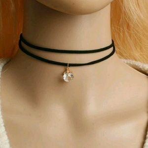 Sexy Gemstone Black Velvet Choker