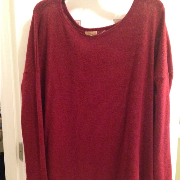 Burgundy Piko sweater