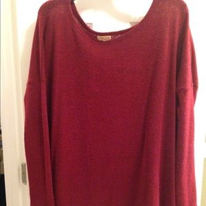 Burgundy Piko sweater
